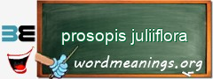 WordMeaning blackboard for prosopis juliiflora